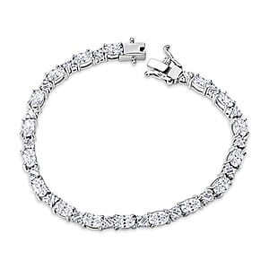 D'Joy Moissanite 9.10 ctw Bracelet in Rhodium Over Sterling Silver (6.50 In)