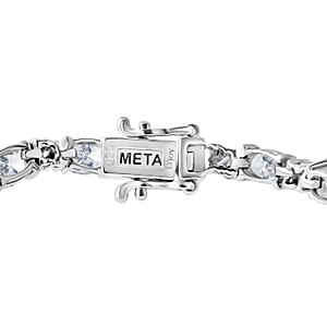 D'Joy Moissanite 9.10 ctw Bracelet in Rhodium Over Sterling Silver (6.50 In)