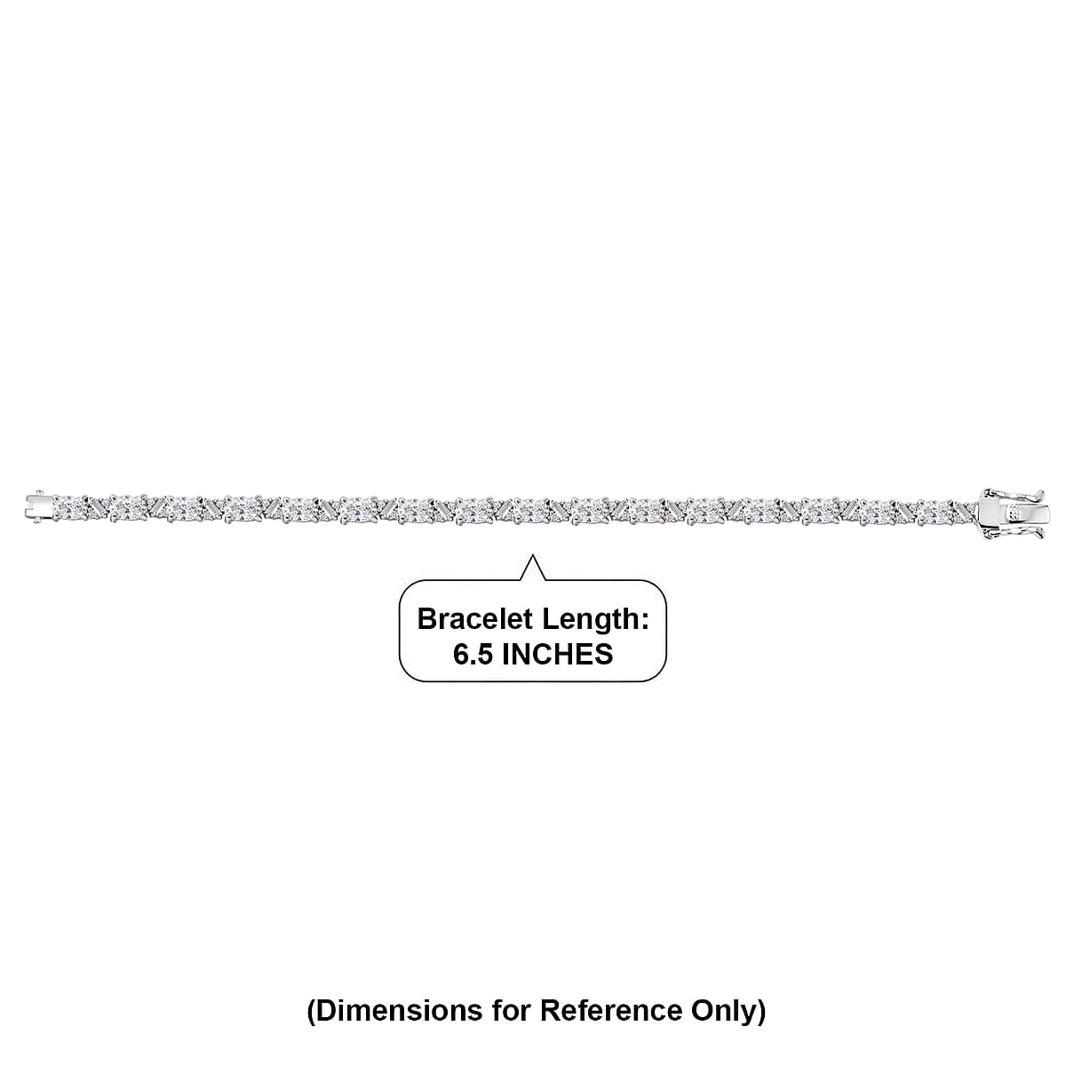 D'Joy Moissanite 9.10 ctw Bracelet in Rhodium Over Sterling Silver (6.50 In) image number 4