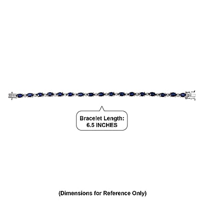 D'Joy Kanchanaburi Blue Sapphire (DF) and Moissanite 10.15 ctw Night Sky Spark Bracelet in Rhodium Over Sterling Silver (6.50 In)