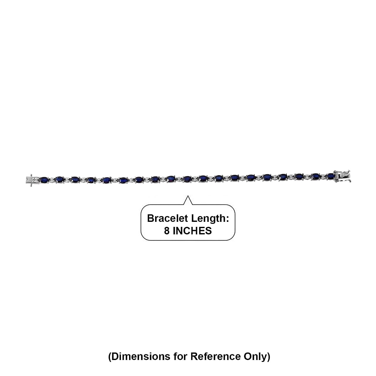 D'Joy Kanchanaburi Blue Sapphire (DF) and Moissanite 13.60 ctw Night Sky Spark Bracelet in Rhodium Over Sterling Silver (8.00 In) image number 4