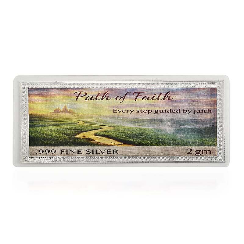 999 Fine Silver Path of Faith Embossed Sheet (2 g)
