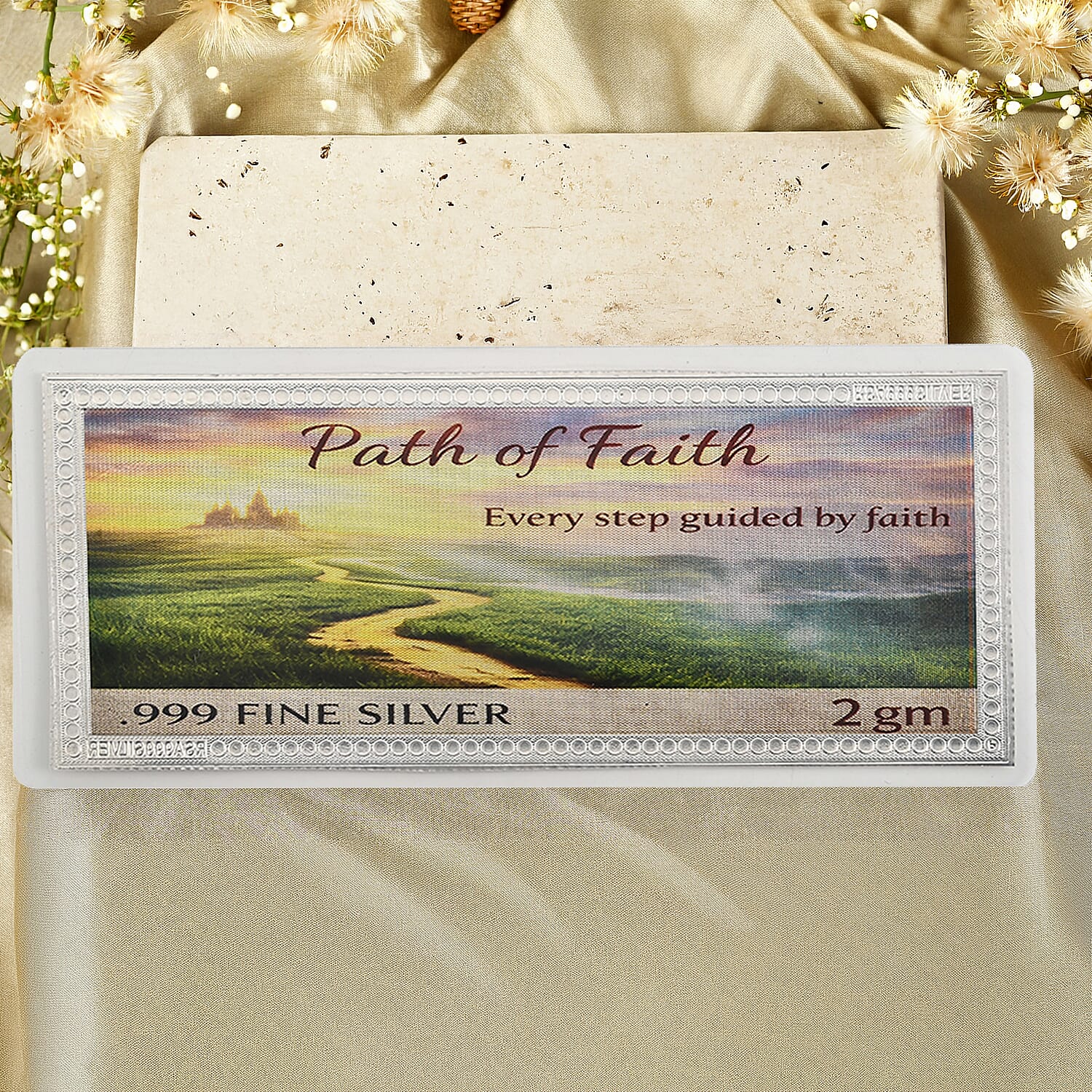 999 Fine Silver Path of Faith Embossed Sheet (2 g)