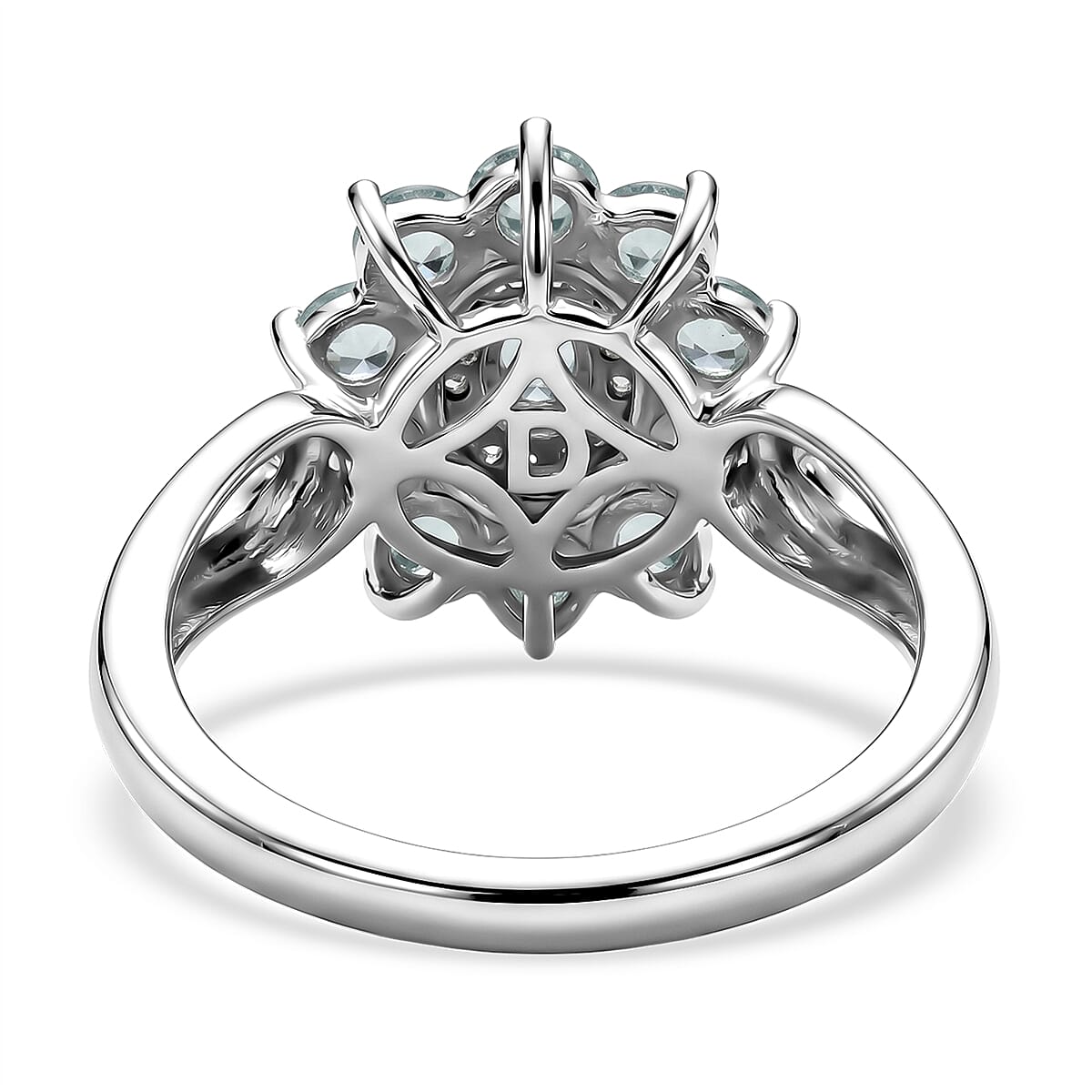 D'Joy Narsipatnam Alexandrite and Moissanite 1.65 ctw Secret Bloom Ring in Rhodium Over Sterling Silver (Size 10.0) image number 4