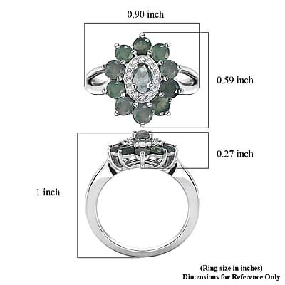 D'Joy Narsipatnam Alexandrite and Moissanite 1.65 ctw Secret Bloom Ring in Rhodium Over Sterling Silver (Size 5.0)