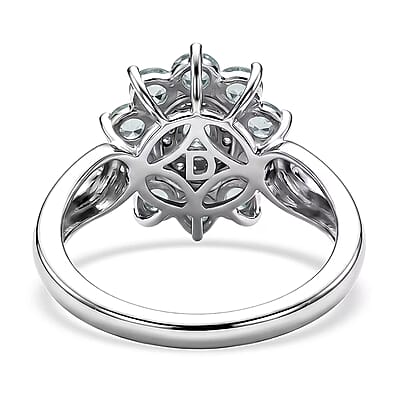 D'Joy Narsipatnam Alexandrite and Moissanite 1.65 ctw Secret Bloom Ring in Rhodium Over Sterling Silver (Size 5.0)