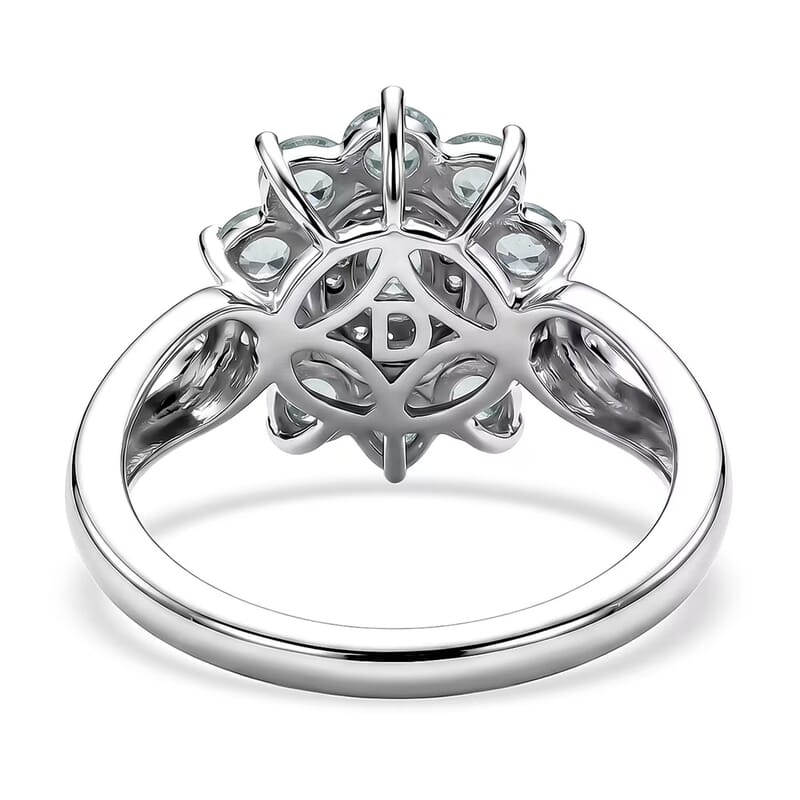 D'Joy Narsipatnam Alexandrite and Moissanite 1.65 ctw Secret Bloom Ring in Rhodium Over Sterling Silver (Size 5.0)