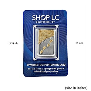 22K YG Over and 999 Fine Silver Footprint in The Sand Embossed Bar 5 Grams