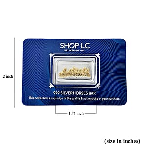 22K YG Over and 999 Fine Silver 7 Horses Embossed Bar 5 Grams