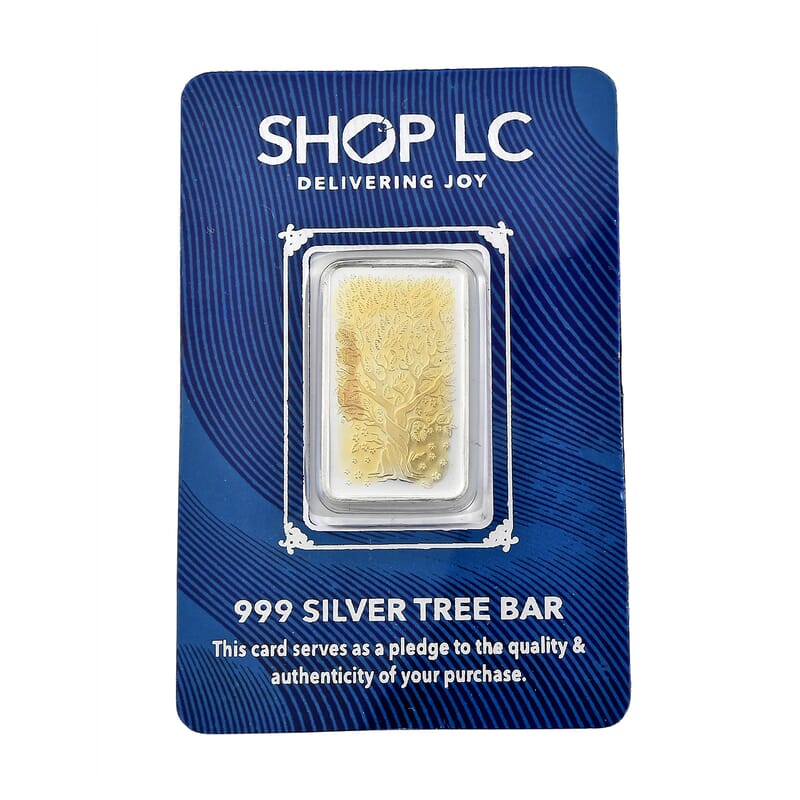 22K YG Over and 999 Fine Silver Tree of Life Embossed Bar 5 Grams