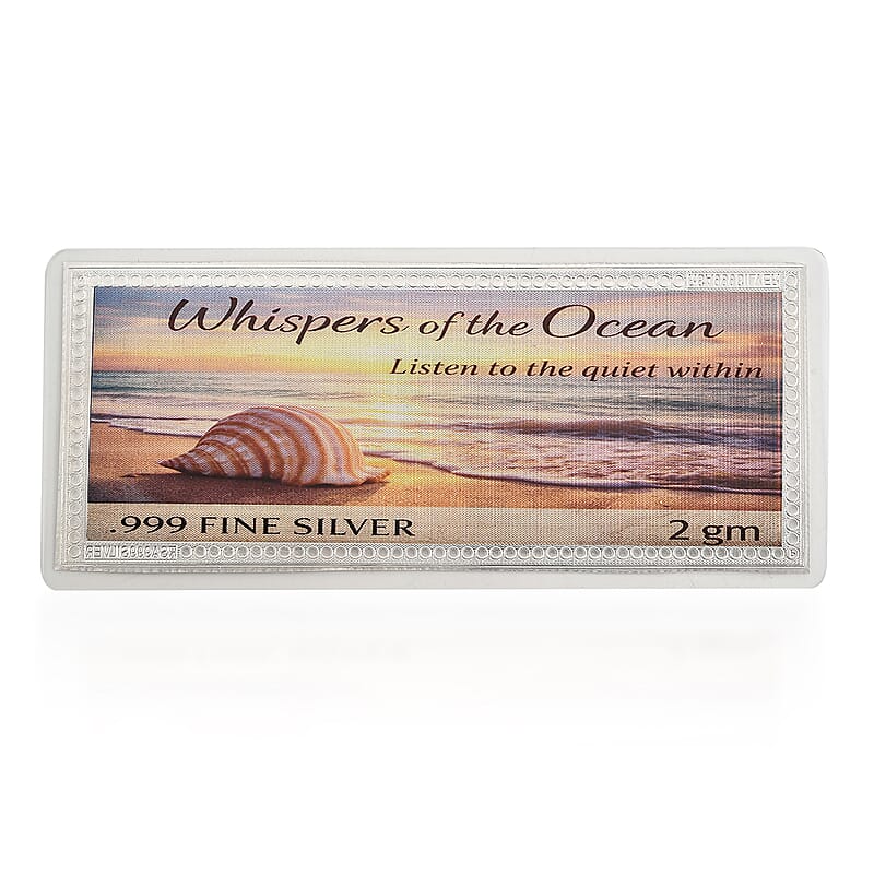 999 Fine Silver Whispers of Ocean Embossed Sheet (2 g)