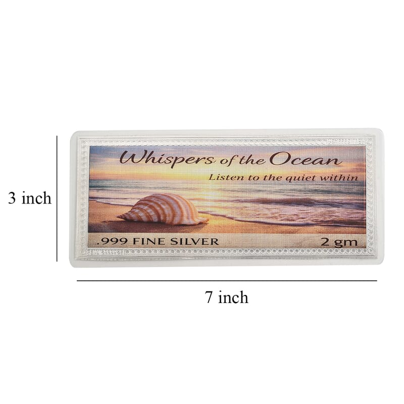 999 Fine Silver Whispers of Ocean Embossed Sheet (2 g)