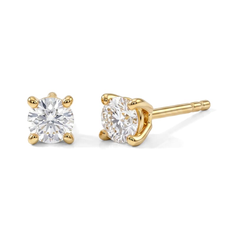 D'Joy Moissanite 0.50 ctw Stud Earrings in 18K Yellow Gold Over Sterling Silver
