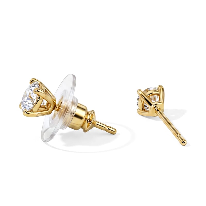 D'Joy Moissanite 0.50 ctw Stud Earrings in 18K Yellow Gold Over Sterling Silver