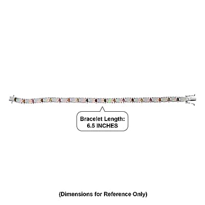 D'Joy Premium Ethiopian Welo Opal and Multi-Tourmaline 8.90 ctw Starlight Bracelet in Rhodium Over Sterling Silver (6.50 In)