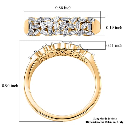 Luxuriant Lab Grown Diamond G-H SI 0.25 ctw Half Eternity Band Ring in 18K Vermeil Yellow Gold Over Sterling Silver (Size 5.0)