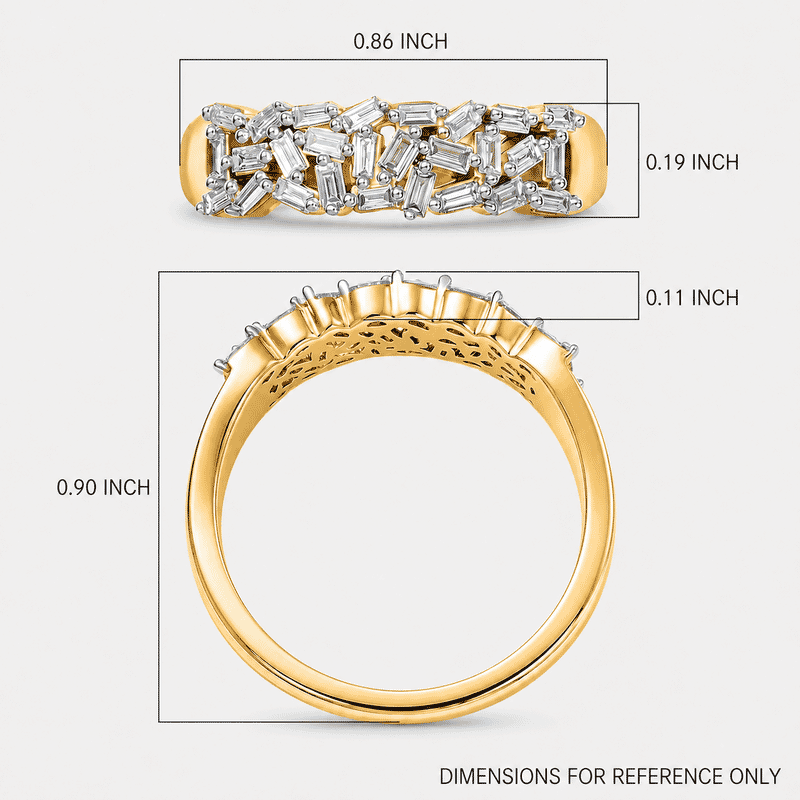 Luxuriant Lab Grown Diamond G-H SI 0.25 ctw Half Eternity Band Ring in 18K Vermeil Yellow Gold Over Sterling Silver (Size 5.0)