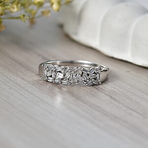 Luxuriant Lab Grown Diamond G-H SI 0.25 ctw Half Eternity Band Ring in Rhodium Over Sterling Silver (Size 9.0) (Del. In 10-12 Days)
