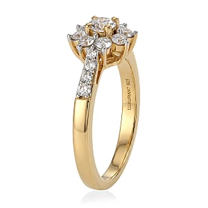 Luxuriant Lab Grown Diamond G-H SI 0.75 ctw Ring in 18K Vermeil Yellow Gold Over Sterling Silver (Size 5.0) (Del. In 10-12 Days)