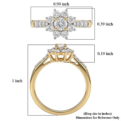 Luxuriant Lab Grown Diamond G-H SI 0.75 ctw Ring in 18K Vermeil Yellow Gold Over Sterling Silver (Size 5.0)