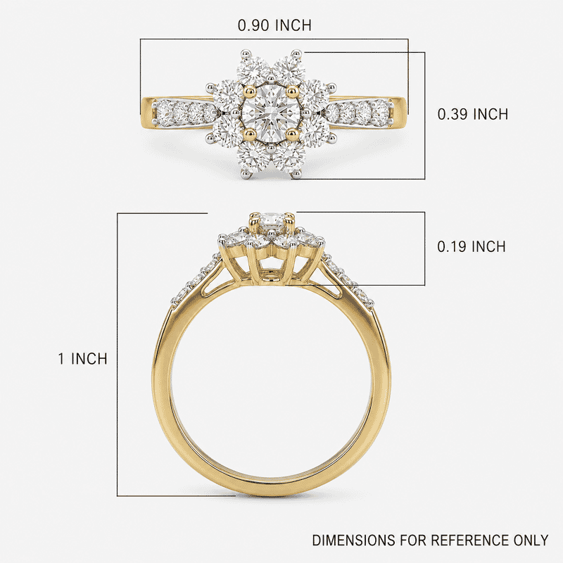 Luxuriant Lab Grown Diamond G-H SI 0.75 ctw Ring in 18K Vermeil Yellow Gold Over Sterling Silver (Size 5.0)