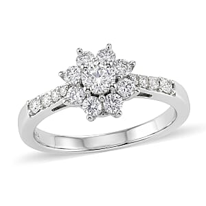 Luxuriant Lab Grown Diamond G-H SI 0.75 ctw Ring in Rhodium Over Sterling Silver (Size 11.0) (Del. In 10-12 Days)