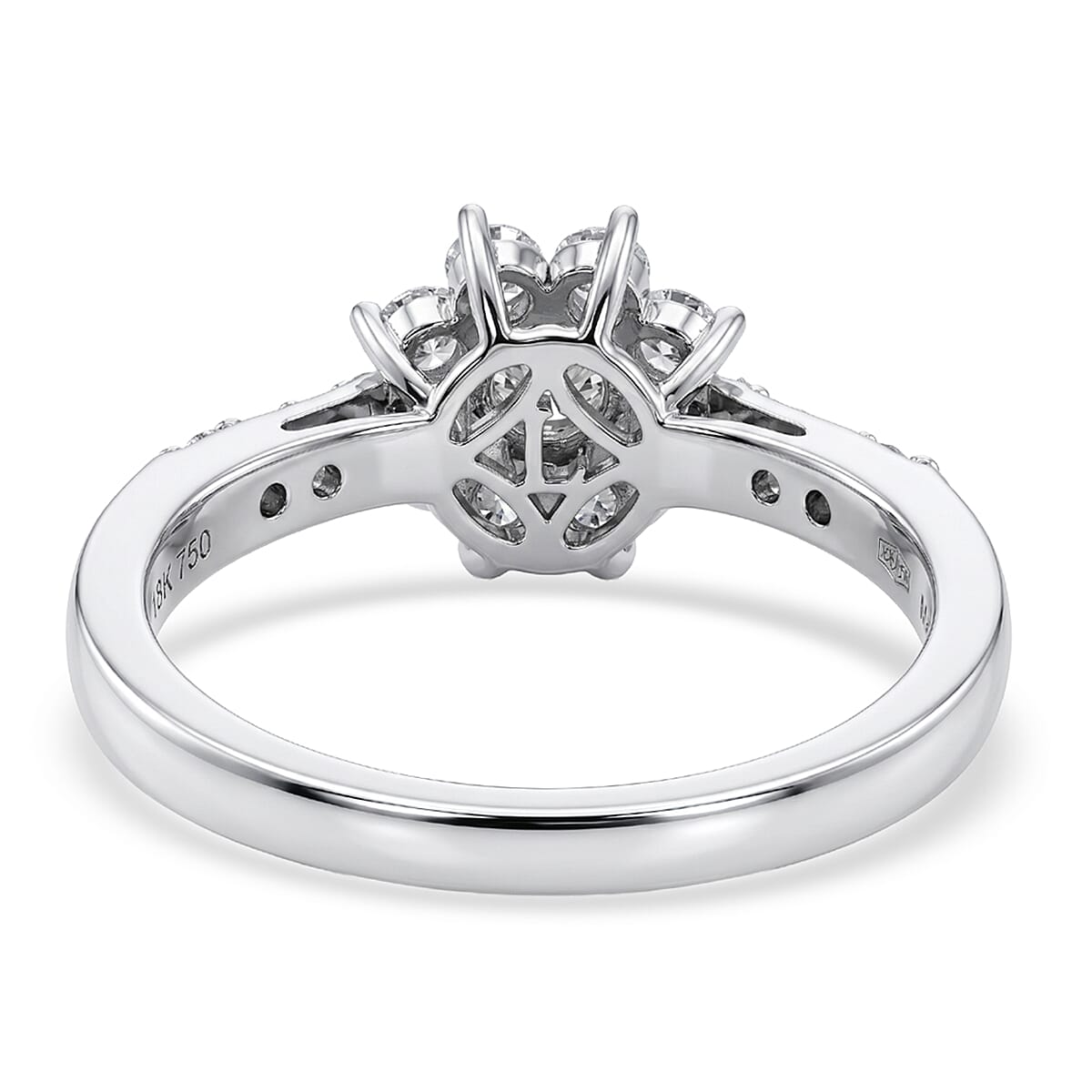 Luxuriant Lab Grown Diamond G-H SI 0.75 ctw Ring in Rhodium Over Sterling Silver (Size 6.0) (Del. In 10-12 Days) image number 4
