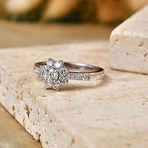 Luxuriant Lab Grown Diamond G-H SI 0.75 ctw Ring in Rhodium Over Sterling Silver (Size 7) 0. (Del. In 10-12 Days)