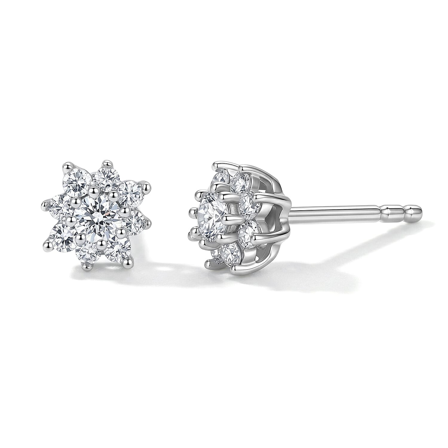 Luxuriant Lab Grown Diamond G-H SI 0.33 ctw Earrings in Rhodium Over Sterling Silver