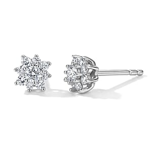 Luxuriant Lab Grown Diamond G-H SI 0.33 ctw Earrings in Rhodium Over Sterling Silver (Del. In 10-12 Days)