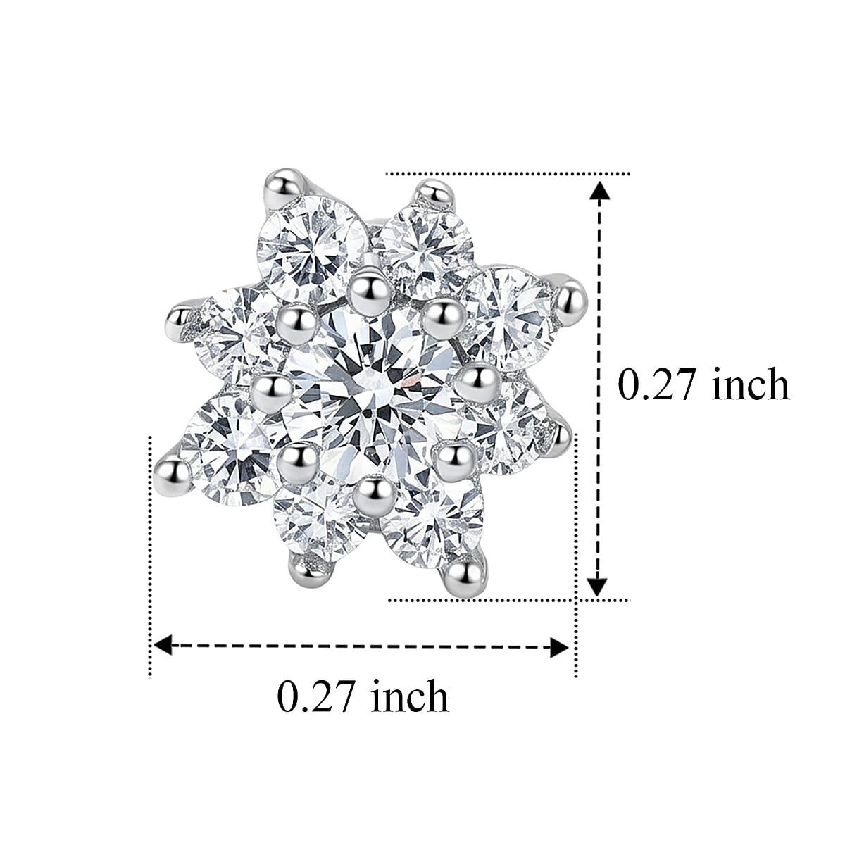 Luxuriant Lab Grown Diamond (G-H, SI) Earrings in Rhodium Over Sterling Silver 0.33 ctw image number 4