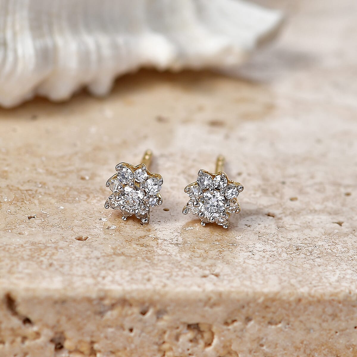 Luxuriant Lab Grown Diamond G-H SI 0.33 ctw Earrings in 18K Vermeil Yellow Gold Over Sterling Silver image number 1