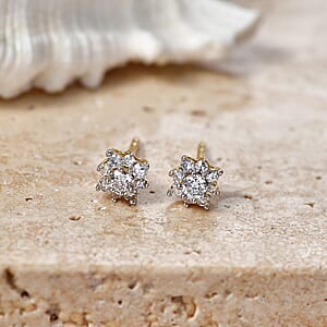 Luxuriant Lab Grown Diamond G-H SI 0.33 ctw Earrings in 18K Vermeil Yellow Gold Over Sterling Silver