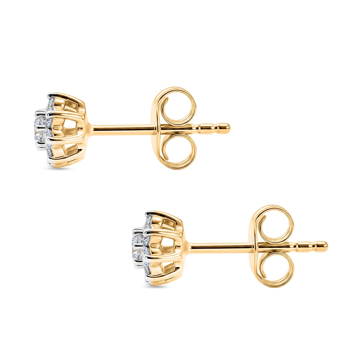 Luxuriant Lab Grown Diamond G-H SI 0.33 ctw Earrings in 18K Vermeil Yellow Gold Over Sterling Silver image number 3