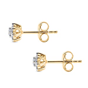 Luxuriant Lab Grown Diamond G-H SI 0.33 ctw Earrings in 18K Vermeil Yellow Gold Over Sterling Silver