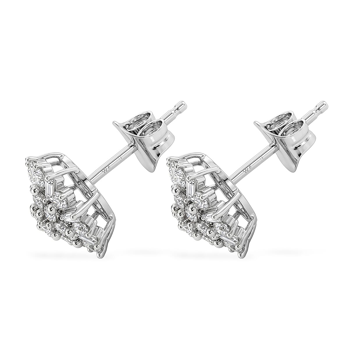 Luxuriant Lab Grown Diamond G-H SI 1.00 ctw Earrings in Rhodium Over Sterling Silver (Del. In 10-12 Days)