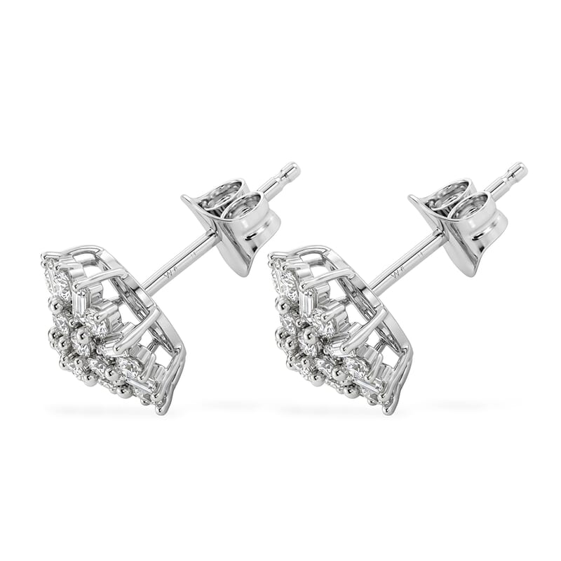 Luxuriant Lab Grown Diamond G-H SI 1.00 ctw Earrings in Rhodium Over Sterling Silver