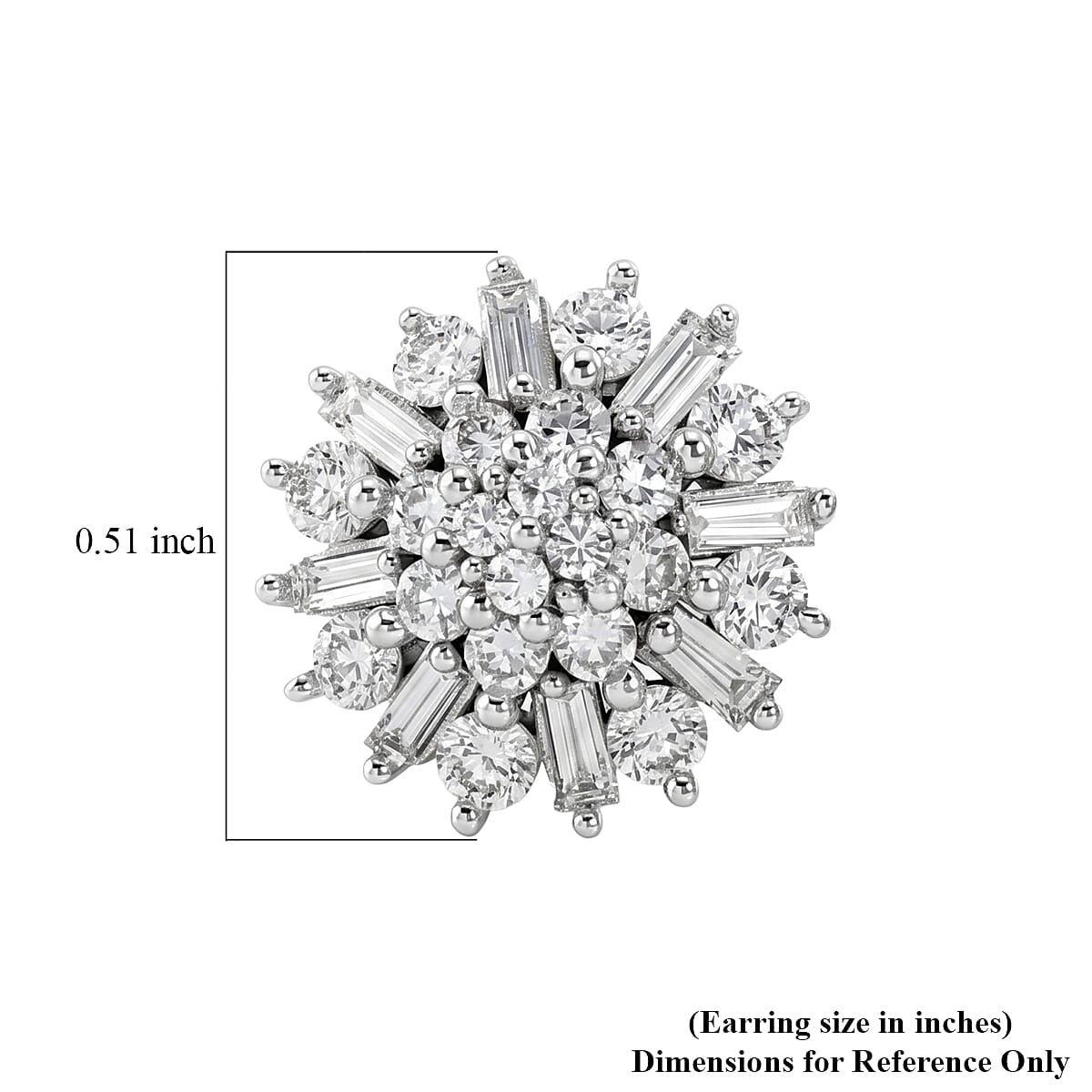 Luxuriant Lab Grown Diamond G-H SI 1.00 ctw Earrings in Rhodium Over Sterling Silver (Del. In 10-12 Days)