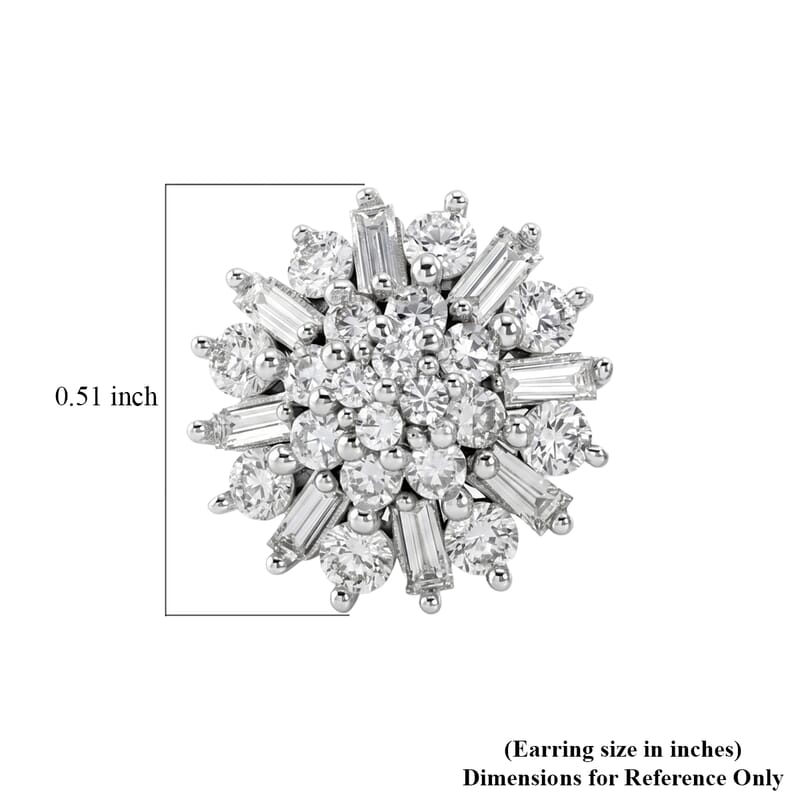 Luxuriant Lab Grown Diamond G-H SI 1.00 ctw Earrings in Rhodium Over Sterling Silver
