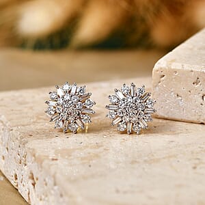 Luxuriant Lab Grown Diamond G-H SI 1.00 ctw Earrings in 18K Vermeil Yellow Gold Over Sterling Silver (Del. In 10-12 Days)