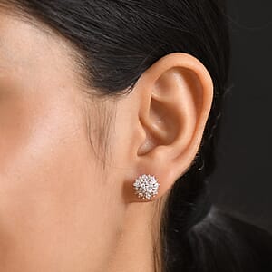 Luxuriant Lab Grown Diamond G-H SI 1.00 ctw Earrings in 18K Vermeil Yellow Gold Over Sterling Silver (Del. In 10-12 Days)
