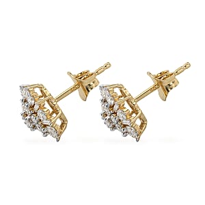 Luxuriant Lab Grown Diamond G-H SI 1.00 ctw Earrings in 18K Vermeil Yellow Gold Over Sterling Silver (Del. In 10-12 Days)