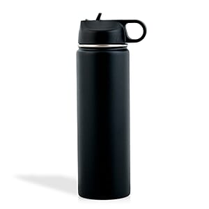 Closeout The Memory Company Black Double Wall Stainless Steel Water Bottle 22oz