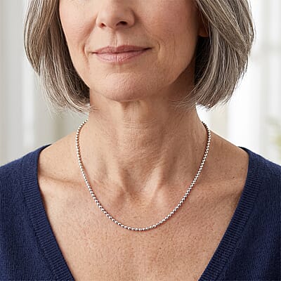 950 Platinum Beaded Chain Necklace (18-20 Inches) (2.90 g)