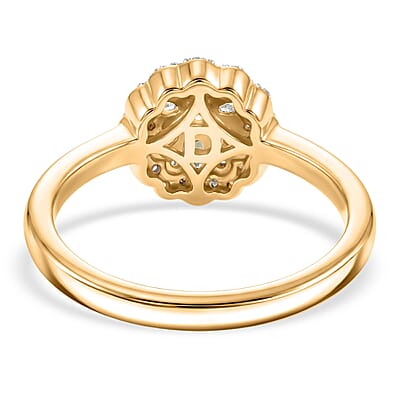 D'Joy Narsipatnam Alexandrite and Moissanite 0.75 ctw Garden Spark Flower Ring in 18K Vermeil Yellow Gold Over Sterling Silver (Size  5.0)