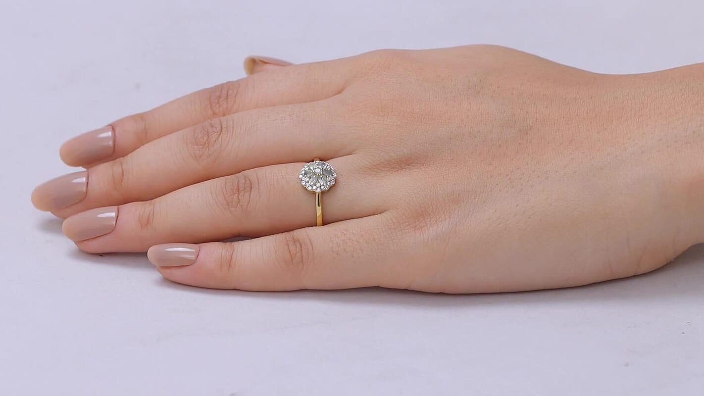 D'Joy Narsipatnam Alexandrite, Moissanite Ring in 18K Vermeil YG Over Sterling Silver (Size 10.0) 0.75 ctw