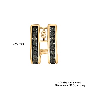 D'Joy Premium Narsipatnam Alexandrite 0.90 ctw Double Hoop Earrings in 18K Vermeil Yellow Gold Over Sterling Silver