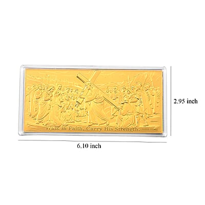24K Yellow Gold Walk in Faith Carry His Strength Embossed Sheet (31x45.5mm) 100mg
