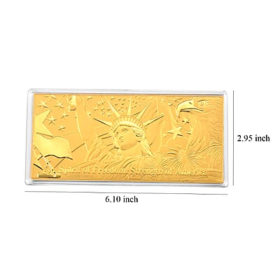 24K Yellow Gold Spirit of Freedom Strength of America Embossed Sheet (75x154mm) 100mg