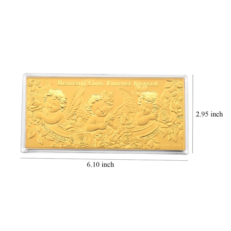 24K Yellow Gold Heavenly Love Forever Blessed Embossed Sheet (75x154mm) 100mg